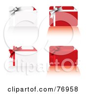 Poster, Art Print Of Digital Collage Of Four Gift Cards With Ribbons And Bows