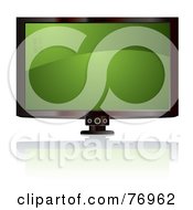 Poster, Art Print Of Lcd Television With A Green Wavy Screen
