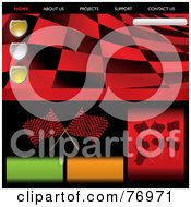 Poster, Art Print Of Wavy Red Racing Flag Website Template