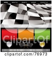 Wavy Black And White Racing Flag Website Template