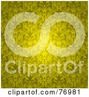 Royalty Free RF Clipart Illustration Of A Seamless Background Of Golden Gothic Floral Wallpaper