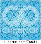 Seamless Background Of Light And Dark Blue Floral Silk