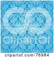 Poster, Art Print Of Seamless Background Of Light And Dark Blue Floral Silk