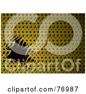 Royalty Free RF Clipart Illustration Of A Text Box In A Golden Grass Weave Background by michaeltravers