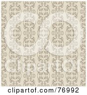 Royalty Free RF Clipart Illustration Of A Seamless Background Of Beige Circular Patterned Wallpaper by michaeltravers