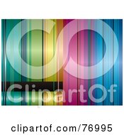 Royalty Free RF Clipart Illustration Of A Rainbow Striped Background With A Black Text Box