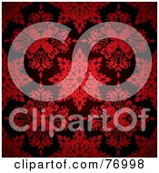 Royalty Free RF Clipart Illustration Of A Seamless Background Of Deep Red Floral Patterns by michaeltravers
