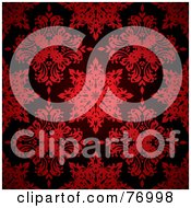 Poster, Art Print Of Seamless Background Of Deep Red Floral Patterns