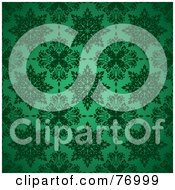 Poster, Art Print Of Seamless Background Of Green Snowflake Or Floral Patterns