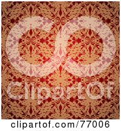 Poster, Art Print Of Seamless Background Of Red And Golden Floral Silk