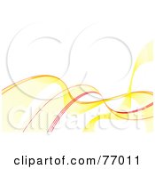 Poster, Art Print Of White Background With Flowing Yellow And Red Waves