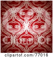 Poster, Art Print Of Seamless Background Of White Tattoo Designs On Red