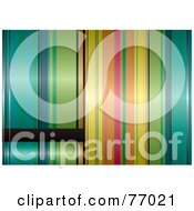 Royalty Free RF Clipart Illustration Of A Colorful Striped Background With A Black Text Box