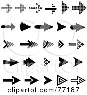 Digital Collage Of Black And White Misc Arrow Icons Version 2 by Jiri Moucka
