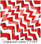 Poster, Art Print Of Seamless Background Of Zig Zag Red Geometric Lines Over White