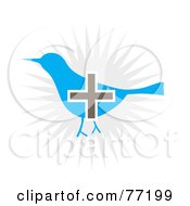 Poster, Art Print Of Gray Plus Symbol Over A Social Blue Bird
