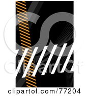 Poster, Art Print Of Orange Gray And White Hazard Stripes Over Black