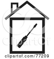 Poster, Art Print Of Screwdriver In A Black And White House