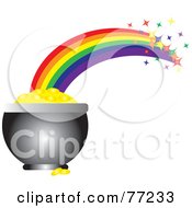 Sparkling Rainbow Shooting Off Of A Pot Of Gold