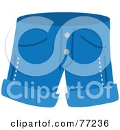 Royalty Free RF Clipart Illustration Of A Pair Of Blue Jean Shorts Over White