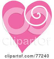 Poster, Art Print Of Pink Heart With A White Swirl