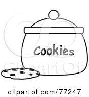 Poster, Art Print Of Black And White Chocolate Chip Cookie By A Jar