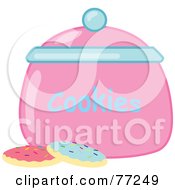 Royalty Free RF Clipart Illustration Of Two Frosted Sugar Cookies By A Jar by Rosie Piter #COLLC77249-0023