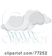 Royalty Free RF Clipart Illustration Of Gray Clouds Pouring Down Rain by Rosie Piter