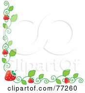 Poster, Art Print Of Strawberry Vine Corner Border