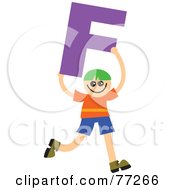 Alphabet Kid Holding A Letter Boy Holding F