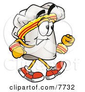 Chefs Hat Mascot Cartoon Character Speed Walking Or Jogging