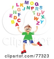 Happy Boy Juggling The Alphabet
