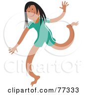 Royalty Free RF Clipart Illustration Of A Happy Dancing Hispanic Girl