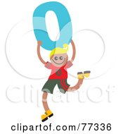 Poster, Art Print Of Number Kid Boy Holding 0