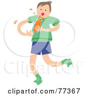 Boy Splashing A Glass Of Orange Juice Or Orange Soda