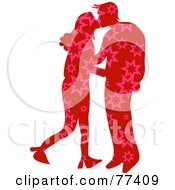 Poster, Art Print Of Silhouetted Patterned Couple Kissing - Stars