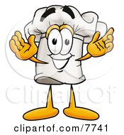 Clipart Picture Of A Chefs Hat Mascot Cartoon Character With Welcoming Open Arms by Mascot Junction #COLLC7741-0015