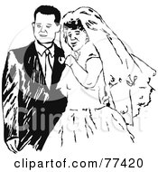 Poster, Art Print Of Black And White Bride And Groom Posing
