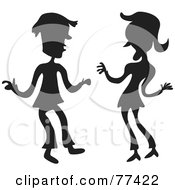 Poster, Art Print Of Silhouetted Dancing Couple Holding Their Arms Out