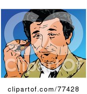 Royalty Free RF Clipart Illustration Of A Black Haired Man Tucking A Cigar Behind His Ear
