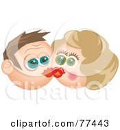 Poster, Art Print Of Starry Eyed Man And Woman Smooching