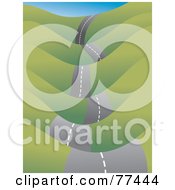Poster, Art Print Of Bumpy Roadway Leading Through Green Hills
