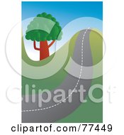 Poster, Art Print Of Hilly Country Road Passing A Tree