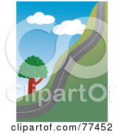 Poster, Art Print Of Country Road Going Up A Hill Side