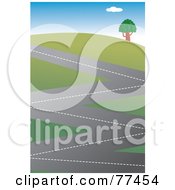 Poster, Art Print Of Zig Zagging Road Winding Up A Hillside