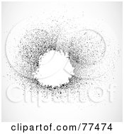 Royalty Free RF Clipart Illustration Of A Black And White Distressed Circle Splatter Overlay by BestVector