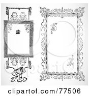 Royalty Free RF Clipart Illustration Of A Digital Collage Of Frame Design Elements Black And White Version 13