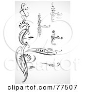 Royalty Free RF Clipart Illustration Of A Digital Collage Of Swirly Plant Elements