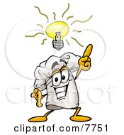 Poster, Art Print Of Chefs Hat Mascot Cartoon Character With A Bright Idea