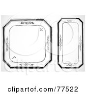 Royalty Free RF Clipart Illustration Of A Digital Collage Of Black And White Platter Styled Borders